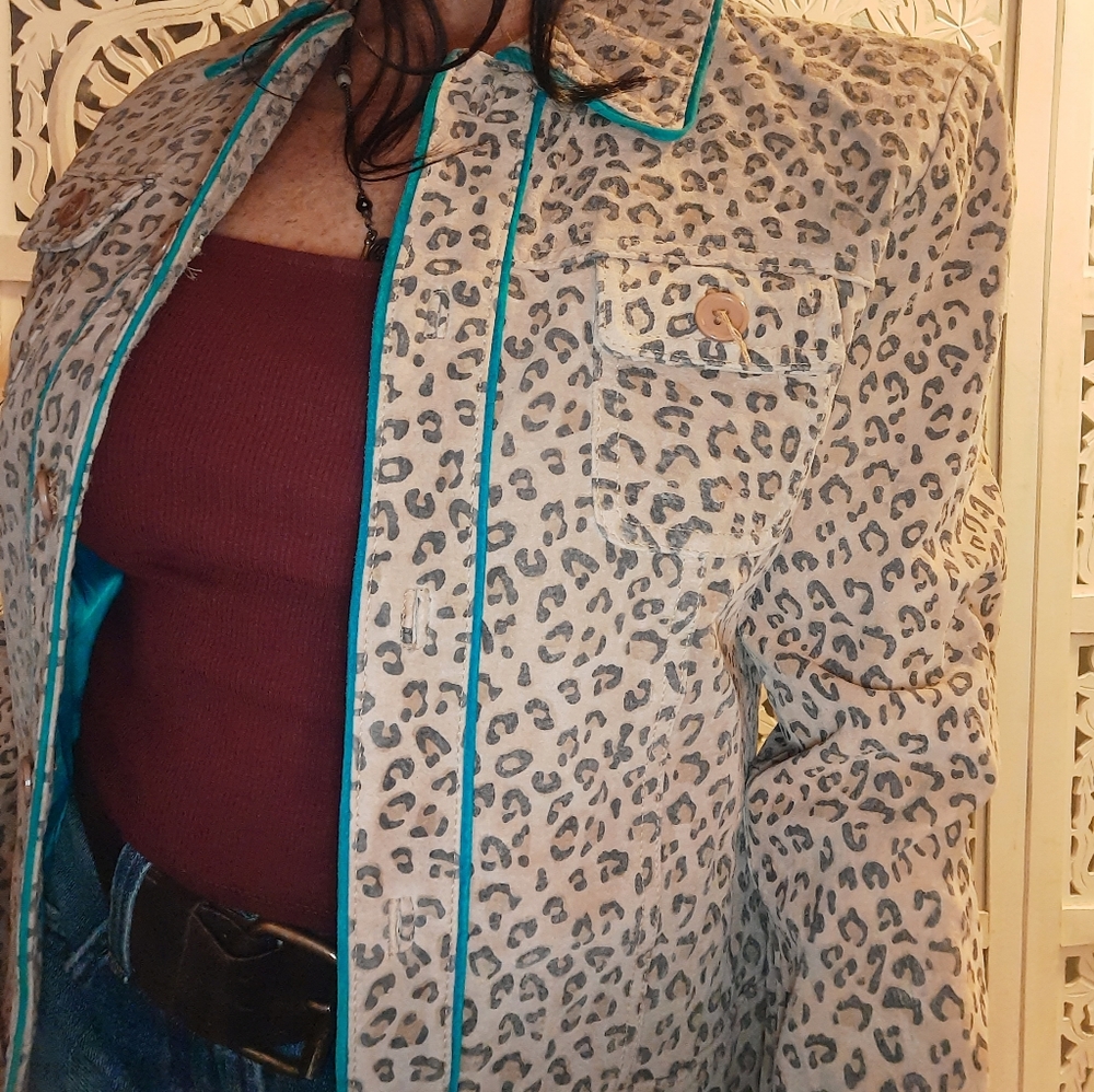 Leopard Print Leather Jacket - image 4